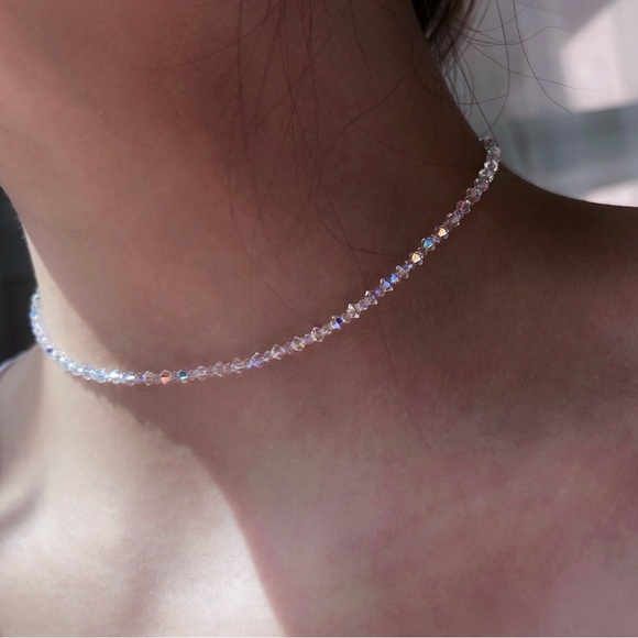Iridescent Aurora Crystal Choker | Adjustable Length - Picture 1 of 4